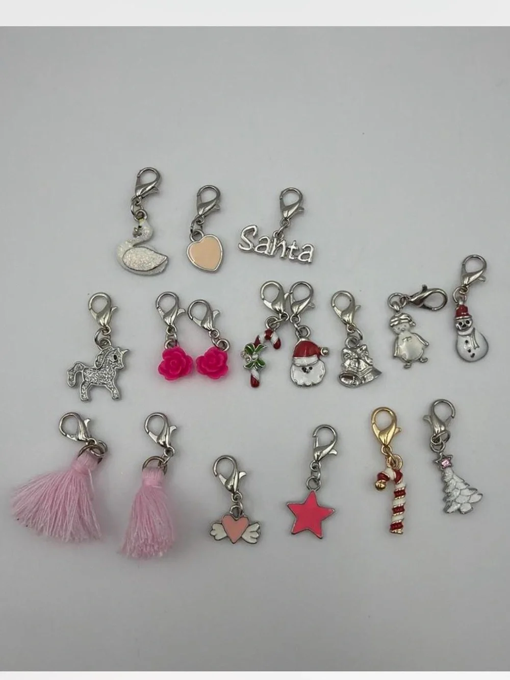 Pink Kids Necklace and Bracelet Charm Set